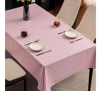 Mantel rectangular a cuadros Vichy para uso en interiores y exteriores, mantel de mesa de comedor y picnic, 140 x 220 cm, mantel de tela elegante y duradero