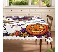 Mantel rectangular con diseño de caballo brujo de Halloween de 152 x 203 cm, divertido y espeluznante estampado de cementerio, decoraciones de fiesta espeluznantes para cocina, banquete, picnic