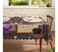 Mantel rectangular con diseño de perro sabueso bruja de Halloween, 152 x 203 cm, diseño retro divertido de bruja, decoración de fiesta espeluznante para cocina, banquete, picnic, camping