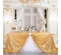 Mantel rectangular con lentejuelas B-COOL, dorado, con purpurina, para decoraci n de bodas y Navidad, 127 x 127 cm