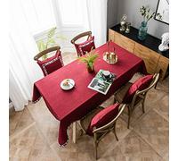 Mantel rectangular de 135 x 220 cm, mezcla de algodón y lino, lavable, impermeable y resistente a las manchas, ideal para decoración de cocina y comedor, diseño de color liso