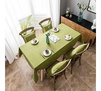 Mantel rectangular de 135 x 330 cm, lavable, mezcla de algodón y lino, impermeable, resistente a las manchas, diseño, perfecto para decoración de cocina y comedor, color liso elegante