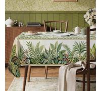 Mantel rectangular de follaje, flores botánicas tropicales, hojas verdes de verano, resistente a las manchas, lavable, para cena, fiestas, artículos esenciales para cocina, banquetes, picnic, 60 x 120