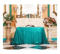 Mantel rectangular de lentejuelas verde azulado de 122 x 183 cm para bodas, fiestas y decoraci?n navide?a.