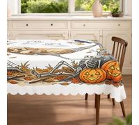 Mantel rectangular de perro Cocker Spaniel de Halloween de otoño de 60 x 100 pulgadas, divertido y aterrador estampado de esqueleto fantasma, lavable, decoraciones de fiesta espeluznantes para cocina