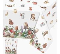 Mantel rectangular de plástico con diseño de animales del bosque, safari, desechables, se limpia con un paño, impermeable, para cumpleaños de niños, suministros de fiesta, 2 unidades
