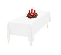 Mantel rectangular de poliéster y algodón para bodas, cenas y fiestas de cumpleaños 70 "x 144" de Marriage Supply - Simple, blanco