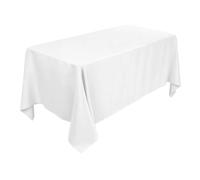 Mantel rectangular de poliéster y algodón para bodas, cenas y fiestas de cumpleaños 70 "x 144" de Marriage Supply - Simple, blanco