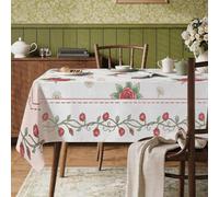 Mantel rectangular de rosa, tulipanes clásico floral, tela roja de primavera y crisantemo, lavable, reutilizable, decoración para cocina, comedor, fiesta, banquete, 35 x 55 pulgadas
