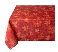 Mantel rectangular de tela con estampado de flores de Pascua de Benson Mills, ideal para fiestas navide as e invernales (rectangular, rojo, 152 x