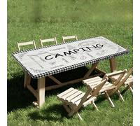 Mantel rectangular impermeable para mesa de pícnic, 6 pies, elástico, ajustable, con estampado de vetas de madera, protector lavable para exteriores, jardín, camping, comedor, patio, fiesta de picnic