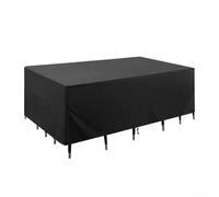 Mantel rectangular para mesa de patio, tela recubierta de plata 420D con agujeros de ventilación, correas elásticas en las esquinas para muebles de jardín al aire libre (213 x 132 x 74 cm)