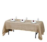 Mantel rectangular r?stico BalsaCircle de 152 x 328 cm, de arpillera y yute, color marr?n natural, ideal para bodas, fiestas y el hogar.