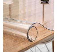 Mantel rectangular transparente de 2 mm de grosor, impermeable, fácil de limpiar, protección duradera para mesas de comedor (transparente, 50 x 100 cm)
