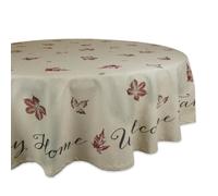 Mantel redondo con estampado de hojas r?sticas DII de 70 cm