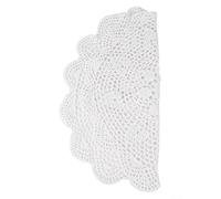 Mantel redondo de encaje - Alfombra de algodón de ganchillo vintage, diseño de mesa de comedor, cafetería, decoración hecha a mano, floral, lavable, para 40 personas (blanco)
