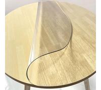 Mantel redondo de PVC transparente de 1,5 mm y 2 mm de grosor, plástico resistente al agua, ideal para mesas de 90 cm, protector de mesa transparente