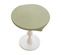 Mantel redondo elástico de 70 cm, impermeable, con aspecto de cuero, para comedor, fiesta, boda, negro (verde 70 cm)