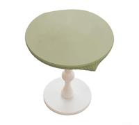 Mantel redondo elástico de cuero diseñado para decorar mesas redondas con resistencia al agua y a las manchas para eventos en interiores y exteriores (80 cm, verde)