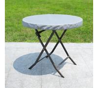 Mantel redondo fabricado con tela Oxford 600D para ofrecer funcionalidad resistente al agua para uso en patio (144,8 x 10,16 cm)