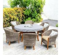 Mantel redondo fabricado con tela Oxford 600D para ofrecer funcionalidad resistente al agua para uso en patio (73,96 x 10,16 cm)