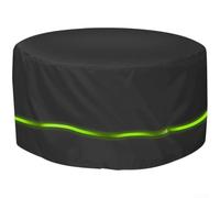 Mantel redondo para mesa exterior Oxford 210D, impermeable, protector de muebles con tira reflectante para juegos de jardín y patio, color negro, grande (190 x 71 cm)