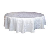 Mantel redondo Tektrum resistente de 187 cm, de damasco jacquard, impermeable, antiderrames, antimanchas y antiarrugas. Ideal para banquetes, fie