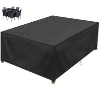 Mantel resistente al agua para mesa de patio, 400 x 340 x 100 cm, resistente a los rayos UV, a prueba de rasgaduras, tela Oxford, protector contra la lluvia, el sol y el polvo, perfecto para uso en