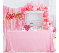 Mantel rosa B-COOL con lentejuelas, elegante, para decoraci n de bodas, rectangular, para fiestas, patio, cumplea os, 228 x 228 cm