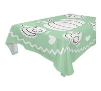 Mantel suave verde y blanco con texto en inglés "Happy Thanksgiving", lavable para cocina y comedor, Navidad, 1,8 m a 2,4 m, protector de mesa de Navidad, 1,8 m a 2,4 m, paquete de 1,37 x 183,8 cm