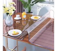 Mantel transparente impermeable de 2 mm de grosor, rectangular, resistente a los arañazos, protector para mesas de comedor, escritura o mesas de centro, 95 x 180 cm y transparente