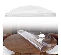 Mantel transparente redondo de PVC de 1,5 mm, protector de mesa transparente de 30 a 160 cm, para suelos duros, apto para mesas redondas de 132 cm de diámetro