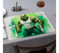 Mantel Western Green Muscle Bulldog: The Ultimate Power Dining Manteles individuales resistentes al calor para encimera decorativa (1 unidad)