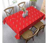 Manteles Bastón De Caramelo Rojo Navideño 137X183Cm Manteles Mesa Resistente Rectangular Mantel para Sala De Estar Hogar Comedor