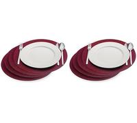 Manteles Cozy Westmark - Juego de 4 manteles Individuales Redondos, Elegantes manteles para la Mesa de Comedor en casa o en restaurantes - poliéster, Ø 35 cm, Rojo (Paquete de 2)