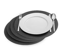 Manteles Cozy Westmark - Juego de 4 manteles Individuales Redondos, Elegantes manteles para la Mesa de Comedor en casa o en restaurantes - poliéster, Ø 35 cm, Antracita