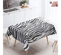 Manteles de Mesa Mantel, Morbuy Rectangular Impresión 3D Impermeable Antimanchas Lavable Manteles para Cocina o Salón Comedor Decoración del Hogar (Blanca Cebra,140x140cm)