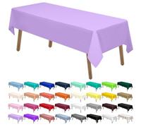 Manteles de plástico color lavanda, paquete de 2 manteles desechables de color lila de 54 x 108 pulgadas, manteles de fiesta de despedida de soltera, manteles de PEVA malva para barbacoa, cumpleaños,