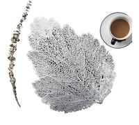 Manteles Individuales 6/4pcs Placemats Set PVC Hollow Placemats For Dining Table Mats Home Diner Mantel Individual (Color : Leaf Silver, Size : 4 PCS)