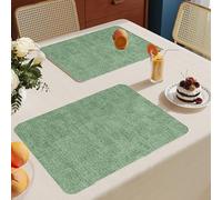 Manteles Individuales Agua Verde Mantel Individual Tela Lino Lavable Individuales para Mesa Resistente Calor Salvamanteles Engrosar Tapetes para Mesa 30x45cm 2 Pcs