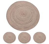 Manteles Individuales Antideslizantes Juego De 4 Manteles Individuales Redondos De Hilo De Algodón Posavasos Alfombrillas Aislantes del Calor Resistentes Al Color Y A Las Manchas Color Marrón 30 Cm