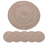 Manteles Individuales Antideslizantes Paquete De 6 Manteles Individuales Redondos De Hilo De Algodón Liso Posavasos Aislantes Térmicos Tejidos A Las Manchas Color Marrón 11 Cm