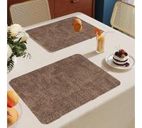 Manteles Individuales Café Mantel Individual Tela Lino Lavable Individuales para Mesa Resistente Calor Salvamanteles Engrosar Tapetes para Mesa 30x45cm 2 Pcs