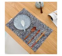 Manteles individuales con estampado de conchas japonesas, 2 unidades, 30 x 45 cmx 45 cm, resistentes a las manchas, antideslizantes, lavables y duraderos, para mesa de comedor (2 unidades A)