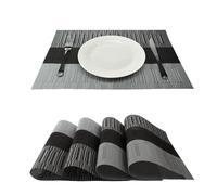 Manteles individuales de bamb? GEFEII de vinilo tejido de PVC, antideslizantes, para cocina, bodas, fiestas, resistentes al calor, impermeables, para
