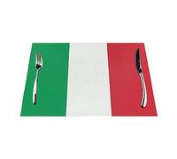 Manteles individuales de mesa con bandera de Italia, material de PVC, lavable, fácil de limpiar, camino de mesa, 30,5 x 45,7 cm, un juego de 6 piezas