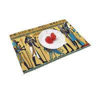 Manteles individuales de mesa de comedor con impresión de la serie Ancient Egypt Tribe - Manteles individuales resistentes al calor lavables para banquetes de vacaciones
