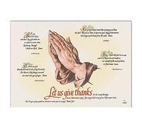 Manteles individuales de papel con oraciones religiosas, 10 x 14 pulgadas, 14 Inch x 10 Inch, Beige, 100