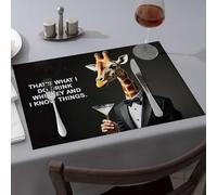 Manteles individuales de Pascua That'S What I Do. Drink Whiskey And I Know Things. Manteles individuales de comedor occidentales resistentes al calor para mostrador (4 piezas)