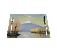 Manteles individuales estampados de Monte Fuji in The Distance de 30,5 x 45,7 cm, juego de 6 piezas, adecuados para mesas de comedor de hotel, cocinas y decoración del hogar